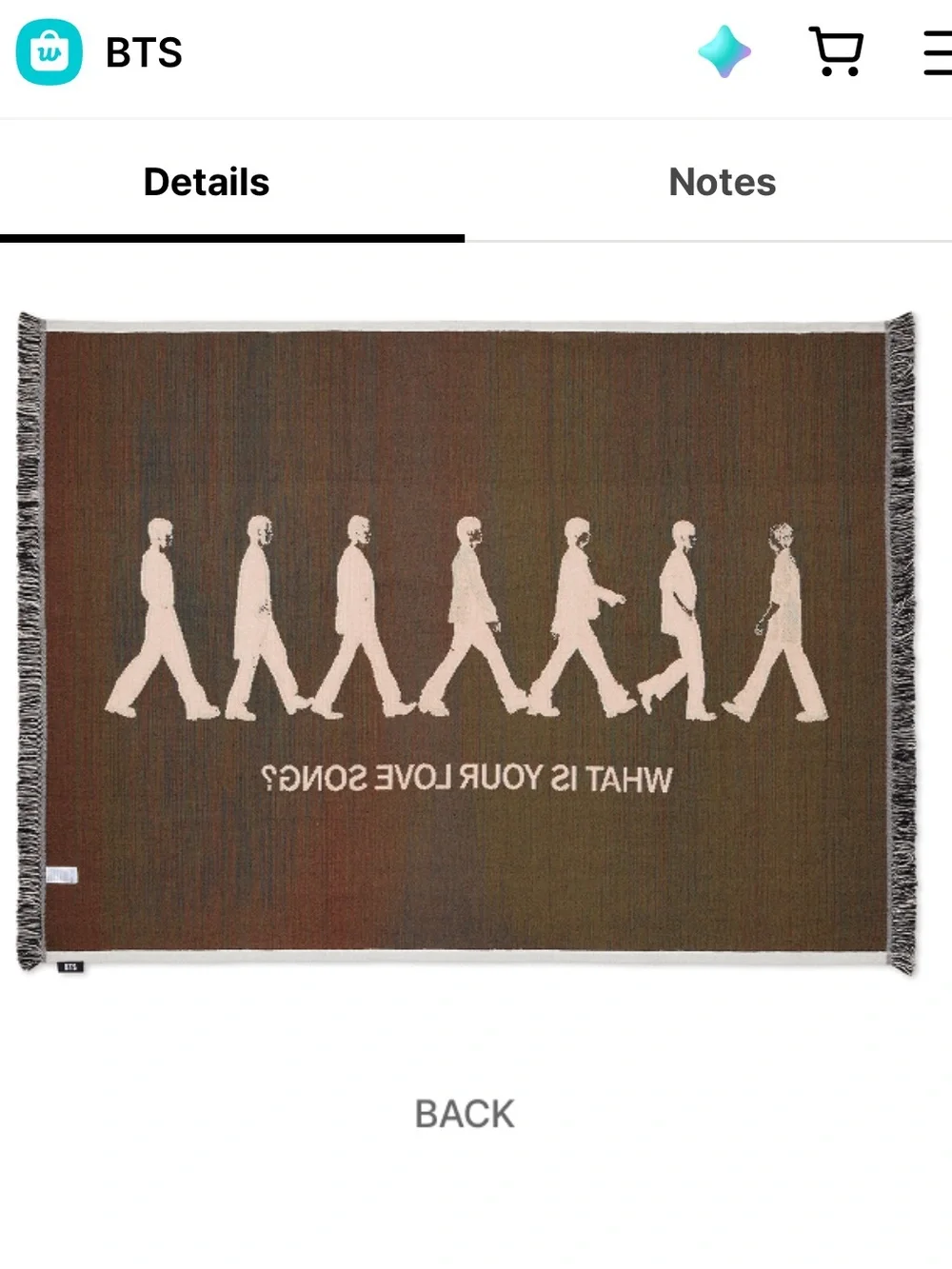 BTS Arirang Multi-Use blanket / Accessory Rug – 'What Is Your Love Song?'